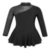 Freebily Childern's Girls Mesh Splice Shrug Ballet Dance Dress Skating Gymnastic Leotard Tutu Skirt Skate Active wear Black 14 view 1