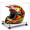 Better Display Cases Clear Acrylic Motorcycle Motocross or Racing Helmet Display Case with Black Risers and White Base (A024-BR) view 1