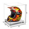 Better Display Cases Clear Acrylic Motorcycle Motocross or Racing Helmet Display Case with Silver Risers and White Base (A024-SR) view 2