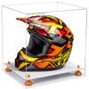 Better Display Cases Clear Acrylic Motorcycle Motocross or Racing Helmet Display Case with Orange Risers and White Base (A024-OR) view 1