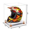 Better Display Cases Clear Acrylic Motorcycle Motocross or Racing Helmet Display Case with Orange Risers and White Base (A024-OR) view 2