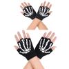 10AGIRL Halloween Skeleton Gloves Warm Fingerless Christmas Costume Cosplay Accessories Glow in the Dark Knit Gloves Unisex view 1