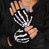 10AGIRL Halloween Skeleton Gloves Warm Fingerless Christmas Costume Cosplay Accessories Glow in the Dark Knit Gloves Unisex view 2