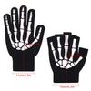10AGIRL Halloween Skeleton Gloves Warm Fingerless Christmas Costume Cosplay Accessories Glow in the Dark Knit Gloves Unisex view 4