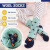 Eocom Kids Wool Socks For Boys Girls Warm Hiking Thermal Winter Cozy Soft Thick Toddlers Crew Boot Socks 6 Pairs(Dot Animal, 8-12 Years) view 3