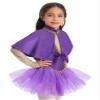 YEAHDOR Little Girls' Circus Show Costume Fancy Dress One Piece Dance Leotard Performance Uniform Halloween Outfit Purple Skirted Leotard with Cape 4 view 2