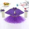 YEAHDOR Little Girls' Circus Show Costume Fancy Dress One Piece Dance Leotard Performance Uniform Halloween Outfit Purple Skirted Leotard with Cape 4 view 4