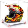 Better Display Cases Clear Acrylic Motorcycle Motocross or Racing Helmet Display Case with Pink Risers and White Base (A024-PNR) view 1