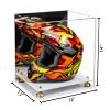Better Display Cases Acrylic Motorcycle Motocross or Racing Helmet Display Case with Mirror, Gold Risers and White Base (A024-GR) view 2