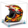 Better Display Cases Clear Acrylic Motorcycle Motocross or Racing Helmet Display Case with Blue Risers and White Base (A024-BLR) view 1