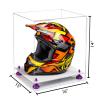 Better Display Cases Clear Acrylic Motorcycle Motocross or Racing Helmet Display Case with Purple Risers and White Base (A024-PR) view 2