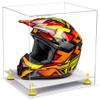Better Display Cases Clear Acrylic Motorcycle Motocross or Racing Helmet Display Case with Yellow Risers and White Base (A024-YR) view 1