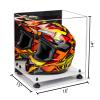 Better Display Cases Acrylic Motorcycle Motocross or Racing Helmet Display Case with Mirror, Black Risers and White Base (A024-BR) view 2