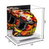 Better Display Cases Acrylic Motorcycle Motocross or Racing Helmet Display Case with Mirror, White Risers and White Base (A024-WR) view 2