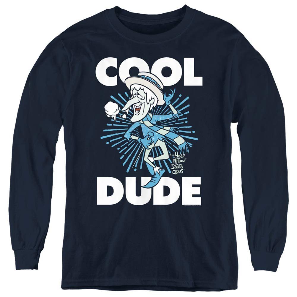 Trevco The Year Without A Santa Claus Cool Dude Youth Long Sleeve T Shirt, Small Navy