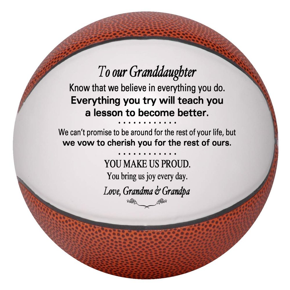 Personalized Custom Basketball - Dad to Son - Mom to Son - Grandpa to Grandson - Grandma to Grandson (Full Regulation Basketball, to Our Granddaughter from Grandma & Grandpa)