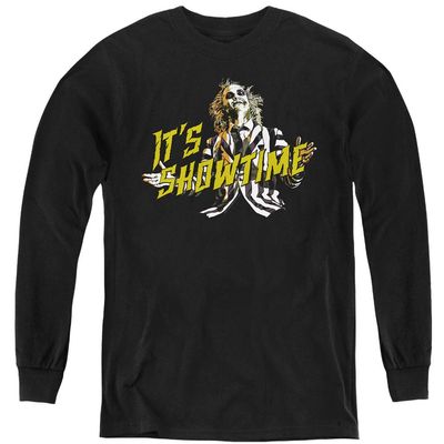 Trevco Beetlejuice Showtime Youth Long Sleeve T Shirt, Small Black