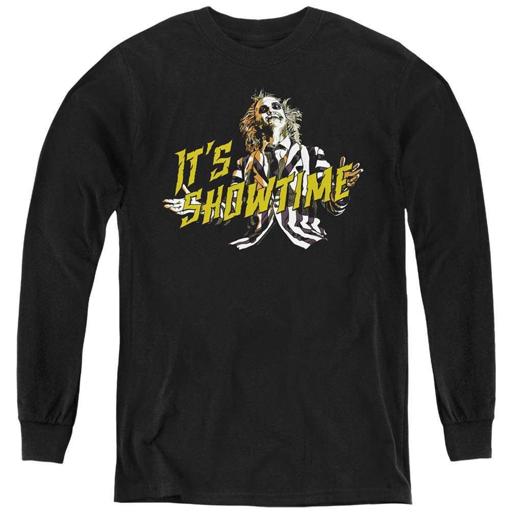 Trevco Beetlejuice Showtime Youth Long Sleeve T Shirt, Small Black