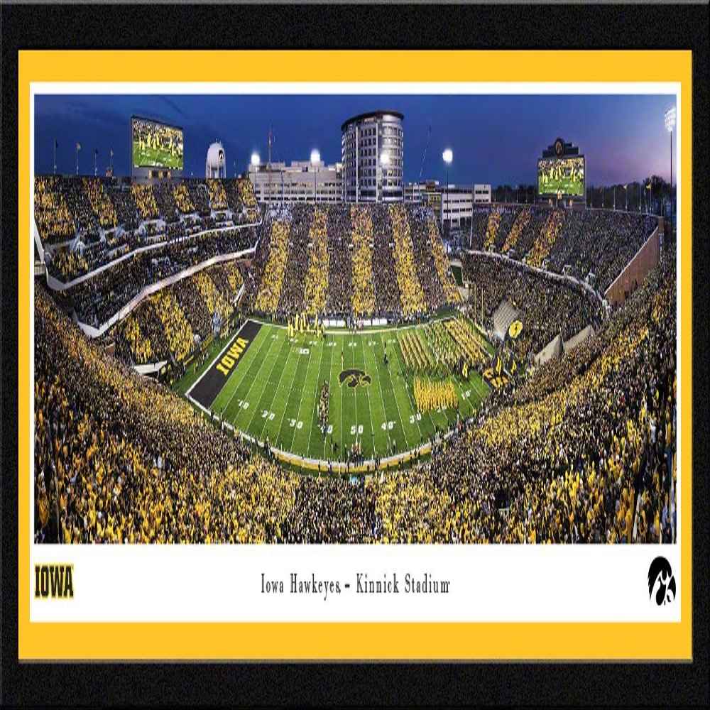 Iowa Hawkeyes Football "Run Out" - 42x15.5-inch Single Mat, Select Framed Picture by Blakeway Panoramas