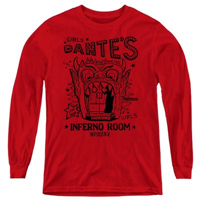 Beetlejuice Dantes Inferno Room Youth Long Sleeve T Shirt, Small Red