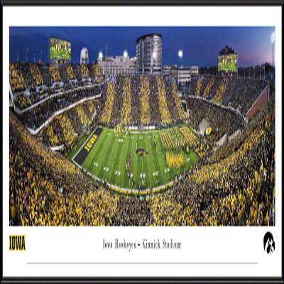 Iowa Hawkeyes Football "Run Out" - 40.25x13.75-inch Standard Framed Print by Blakeway Panoramas