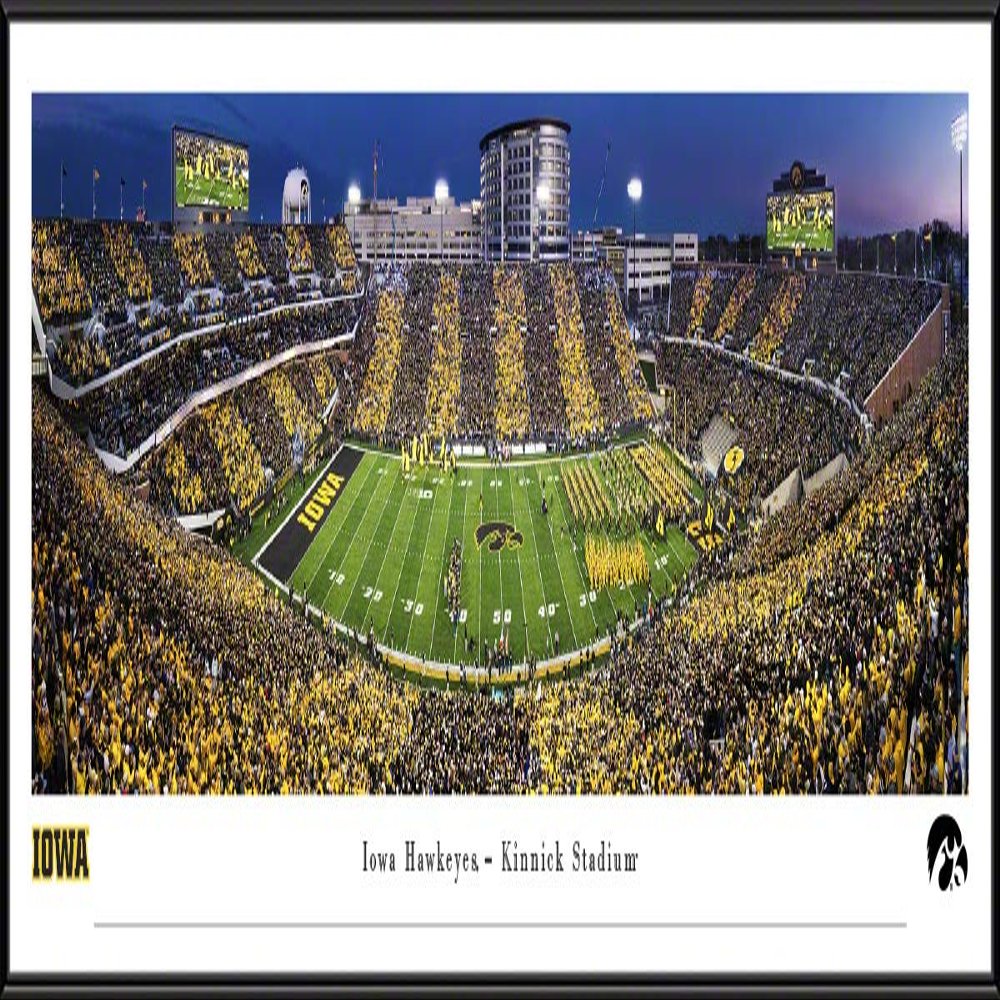 Iowa Hawkeyes Football "Run Out" - 40.25x13.75-inch Standard Framed Print by Blakeway Panoramas