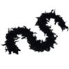 Flydreamfeathers 40 Gram 72" Long, Turkey Chandelle Feather Boa, Dancing Wedding Crafting Party Dress Up, Halloween Costume Decoration(black color) view 2