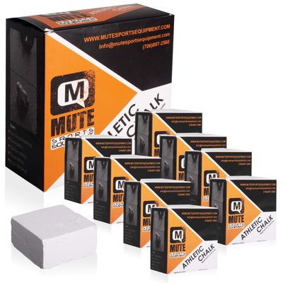 Mute Premium Athletic Gym Chalk Blocks 2 oz. 8 Pack Box | 1 Pound | Magnesium Carbonate | Weightlifting, Gymnastics, Rock Climbing, Olympic Lifting