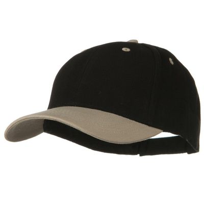 2 Tone Brushed Bull Denim Mid Profile Cap - Khaki Black OSFM