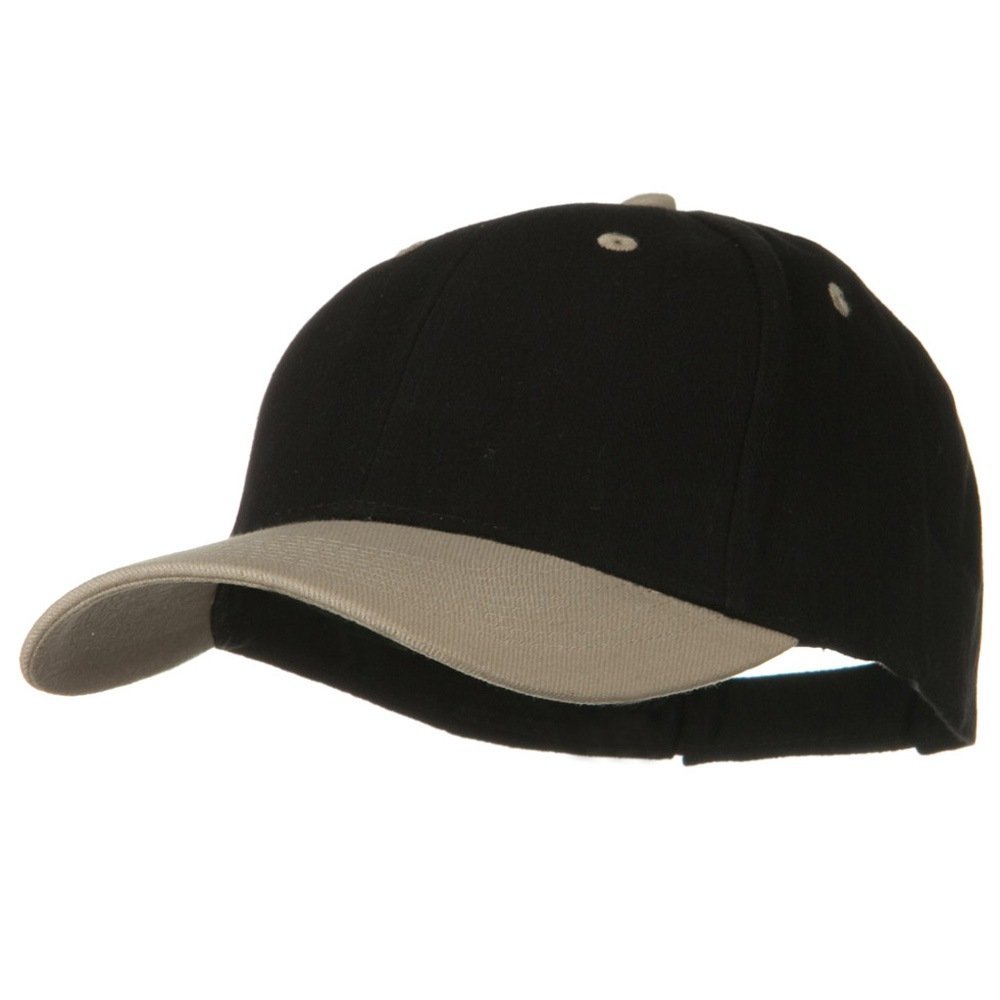 2 Tone Brushed Bull Denim Mid Profile Cap - Khaki Black OSFM