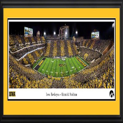 Iowa Hawkeyes Football - 44x18-inch Double Mat, Deluxe Framed Picture by Blakeway Panoramas