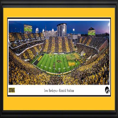 Iowa Hawkeyes Football "Run Out" - 44x18-inch Double Mat, Deluxe Framed Picture by Blakeway Panoramas