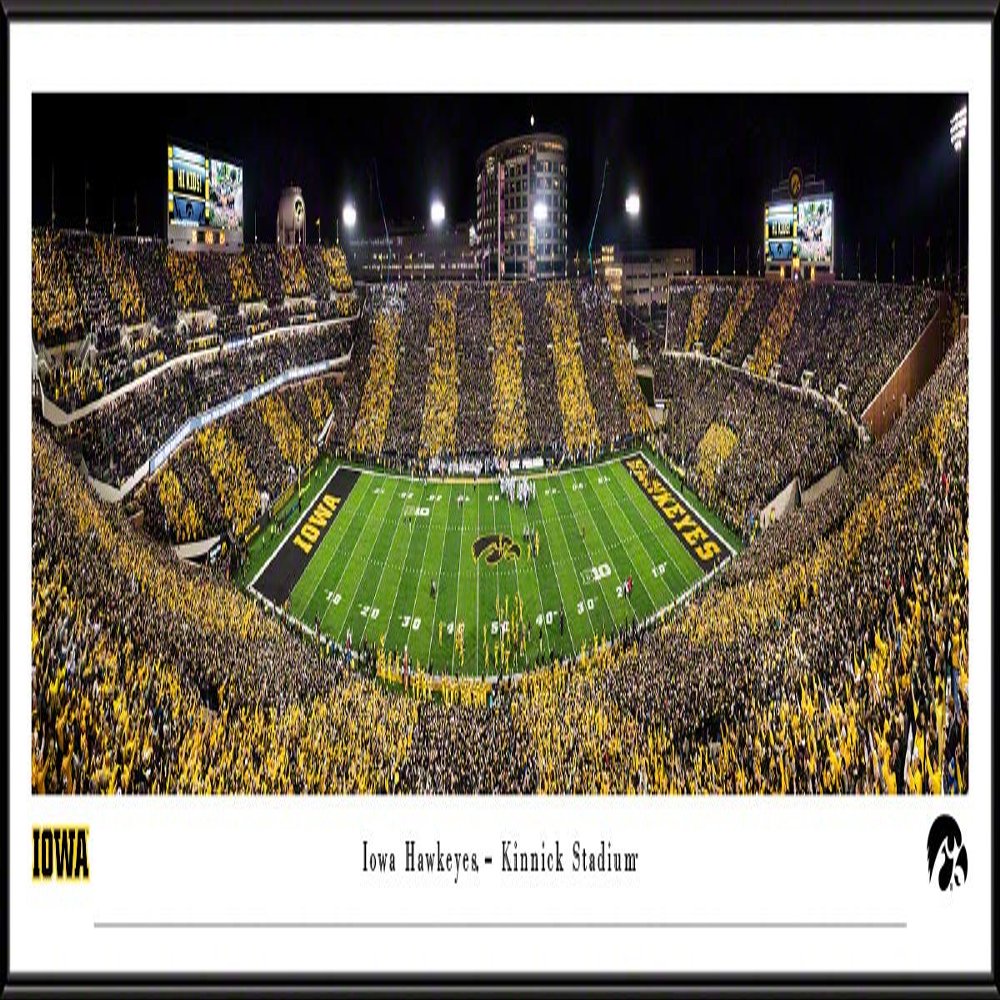 Iowa Hawkeyes Football - 40.25x13.75-inch Standard Framed Print by Blakeway Panoramas