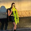 Flydreamfeathers 40 Gram 72" Long, Turkey Chandelle Feather Boa, Dancing Wedding Crafting Party Dress Up, Halloween Costume Decoration(lime green color) view 2