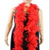 Flydreamfeathers 40 Gram 72" Long, Turkey Chandelle Feather Boa, Dancing Wedding Crafting Party Dress Up, Halloween Costume Decoration(red color) view 1