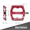 Funn Funndamental Flat Pedals - Wide Platform Bicycle Pedals for BMX/MTB Mountain Bike, Adjustable Grip for Outstanding Stability, 9/16-inch CrMo Axle (Red) view 3
