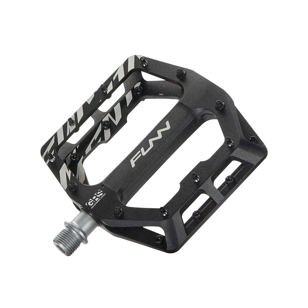 Funn Funndamental Flat Pedals - Wide Platform Bicycle Pedals for BMX/MTB Mountain Bike, Adjustable Grip for Outstanding Stability, 9/16-inch CrMo Axle (Black)