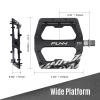 Funn Funndamental Flat Pedals - Wide Platform Bicycle Pedals for BMX/MTB Mountain Bike, Adjustable Grip for Outstanding Stability, 9/16-inch CrMo Axle (Black) view 3