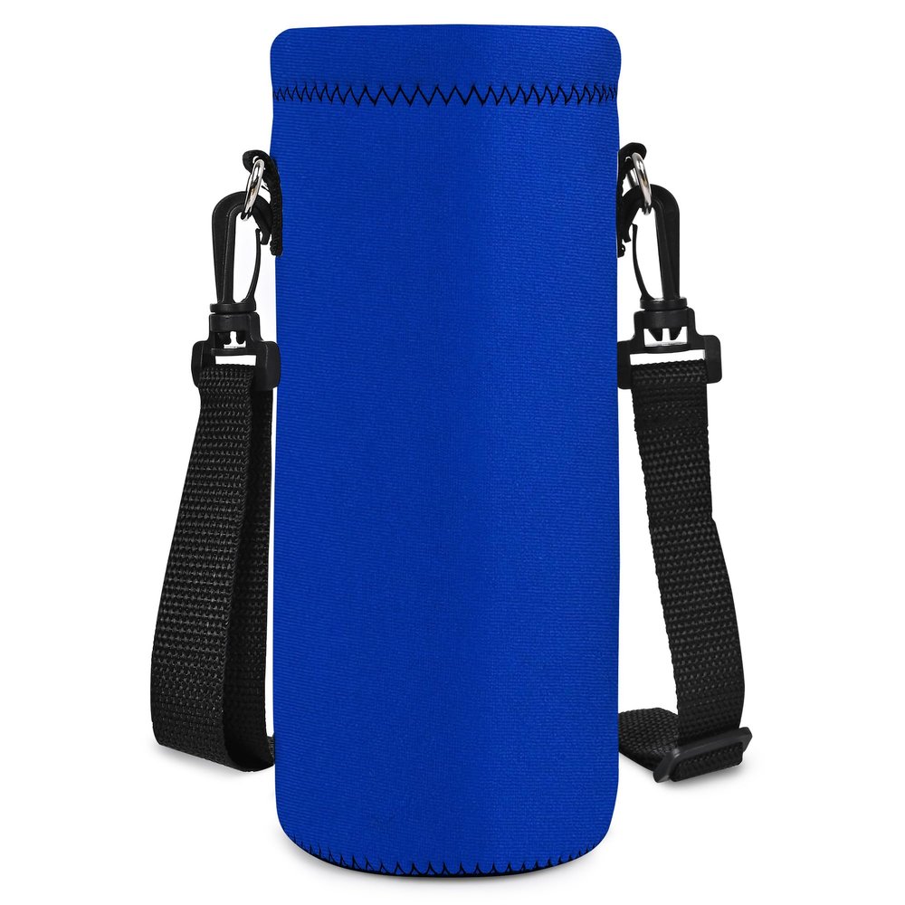 AUPET Water Bottle Sling Bag Carrier Crossbody Sleeve,Insulated Neoprene Bottle Case Holder Pouch Cover 500ML/17oz with Shoulder Strap for Walking Women Men (Pure Blue)