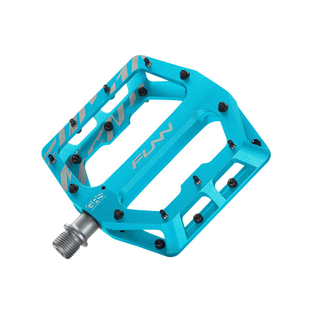 Funn Funndamental Flat Pedals - Wide Platform Bicycle Pedals for BMX/MTB Mountain Bike, Adjustable Grip for Outstanding Stability, 9/16-inch CrMo Axle (Turquoise)