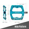 Funn Funndamental Flat Pedals - Wide Platform Bicycle Pedals for BMX/MTB Mountain Bike, Adjustable Grip for Outstanding Stability, 9/16-inch CrMo Axle (Turquoise) view 3