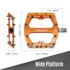 Funn Funndamental Flat Pedals - Wide Platform Bicycle Pedals for BMX/MTB Mountain Bike, Adjustable Grip for Outstanding Stability, 9/16-inch CrMo Axle (Orange) view 3