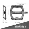 Funn Funndamental Flat Pedals - Wide Platform Bicycle Pedals for BMX/MTB Mountain Bike, Adjustable Grip for Outstanding Stability, 9/16-inch CrMo Axle (Gray) view 3