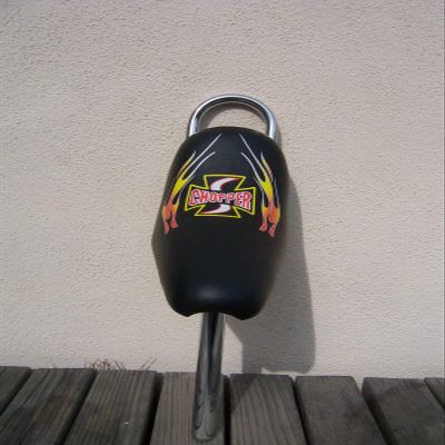 Chopper Bicycle Seat with 28.6mm Seat Post Iron Cross Flame for Chopper Bikes