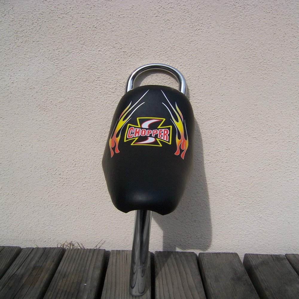 Chopper Bicycle Seat with 31.8mm Seat Post Iron Cross Flame for Chopper Bikes