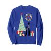 Atomic Era Mid Century Modern Cool Cat Pair Christmas Tree Sweatshirt view 1