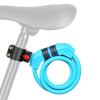 Bike Lock with Mounting Bracket, 4-Feet Bike Cable Basic Self Coiling 5-Digit Resettable Combination Cable Bike Locks, for Bicycle, Motorcycle, Scooter (Blue) view 1