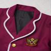 JEATHA Kids Girls Long Sleeves British Style School Uniforms Anime Cosplay Shirt Blazer with Tie Plaid Mini Skirt Set Burgundy 12-14 view 4