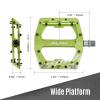 Funn Funndamental Flat Pedals - Wide Platform Bicycle Pedals for BMX/MTB Mountain Bike, Adjustable Grip for Outstanding Stability, 9/16-inch CrMo Axle (Green) view 3