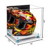 Better Display Cases Acrylic Motorcycle Motocross or Racing Helmet Display Case with Mirror, Blue Risers and White Base (A024-BLR) view 2